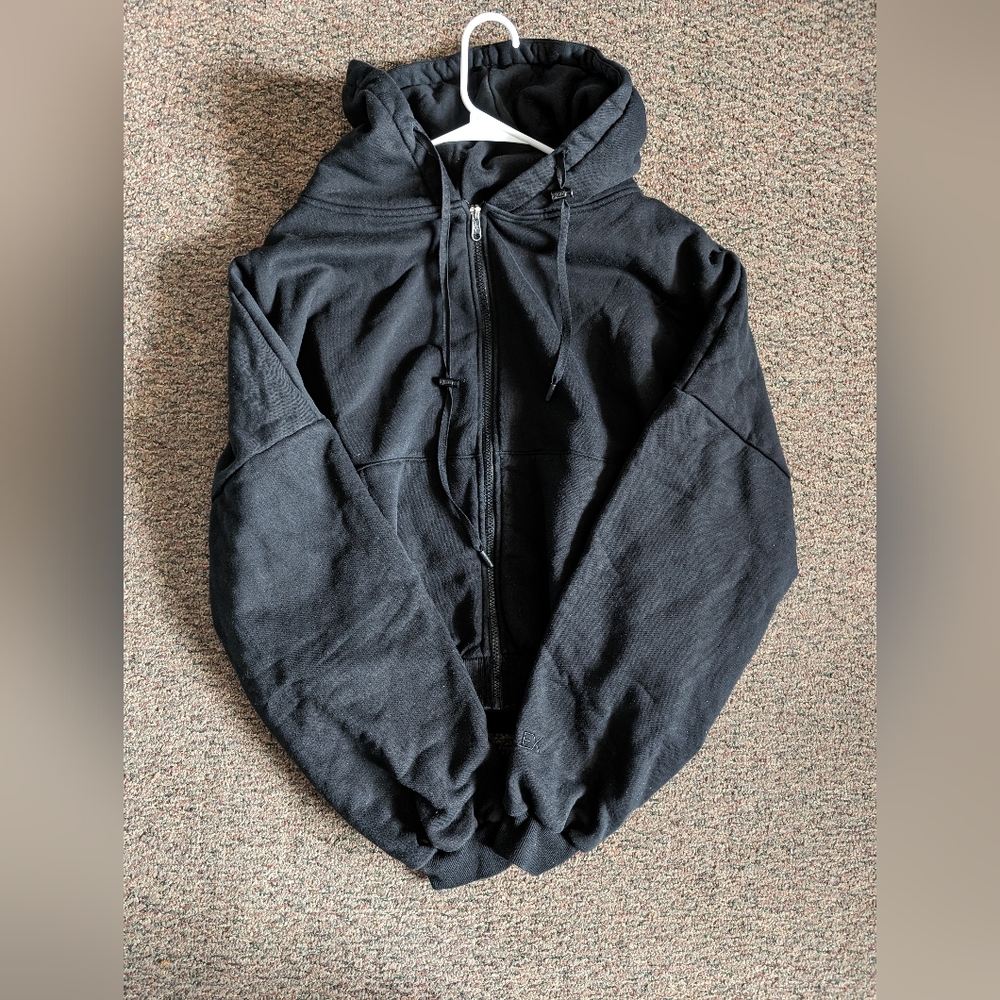 POPFLEX Black Oversized Zip-Up Hoodie - Picture 4 of 14